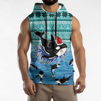 Love Oracle Whale Christmas Sleeveless Hoodie Xmas Holiday Patterns - Wonder Print Shop