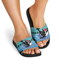 Love Oracle Whale Christmas Slide Sandals Xmas Holiday Patterns - Wonder Print Shop