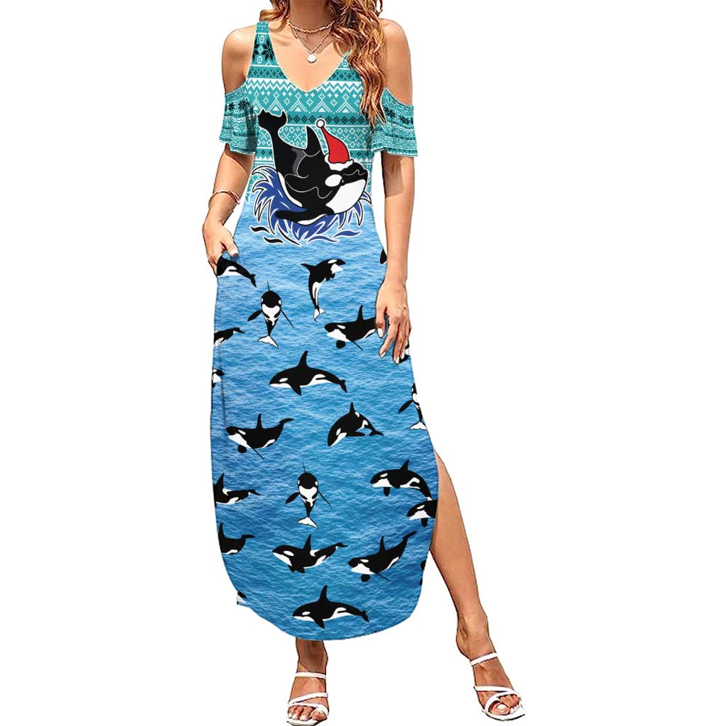 Love Oracle Whale Christmas Summer Maxi Dress Xmas Holiday Patterns - Wonder Print Shop