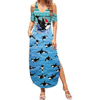 Love Oracle Whale Christmas Summer Maxi Dress Xmas Holiday Patterns - Wonder Print Shop