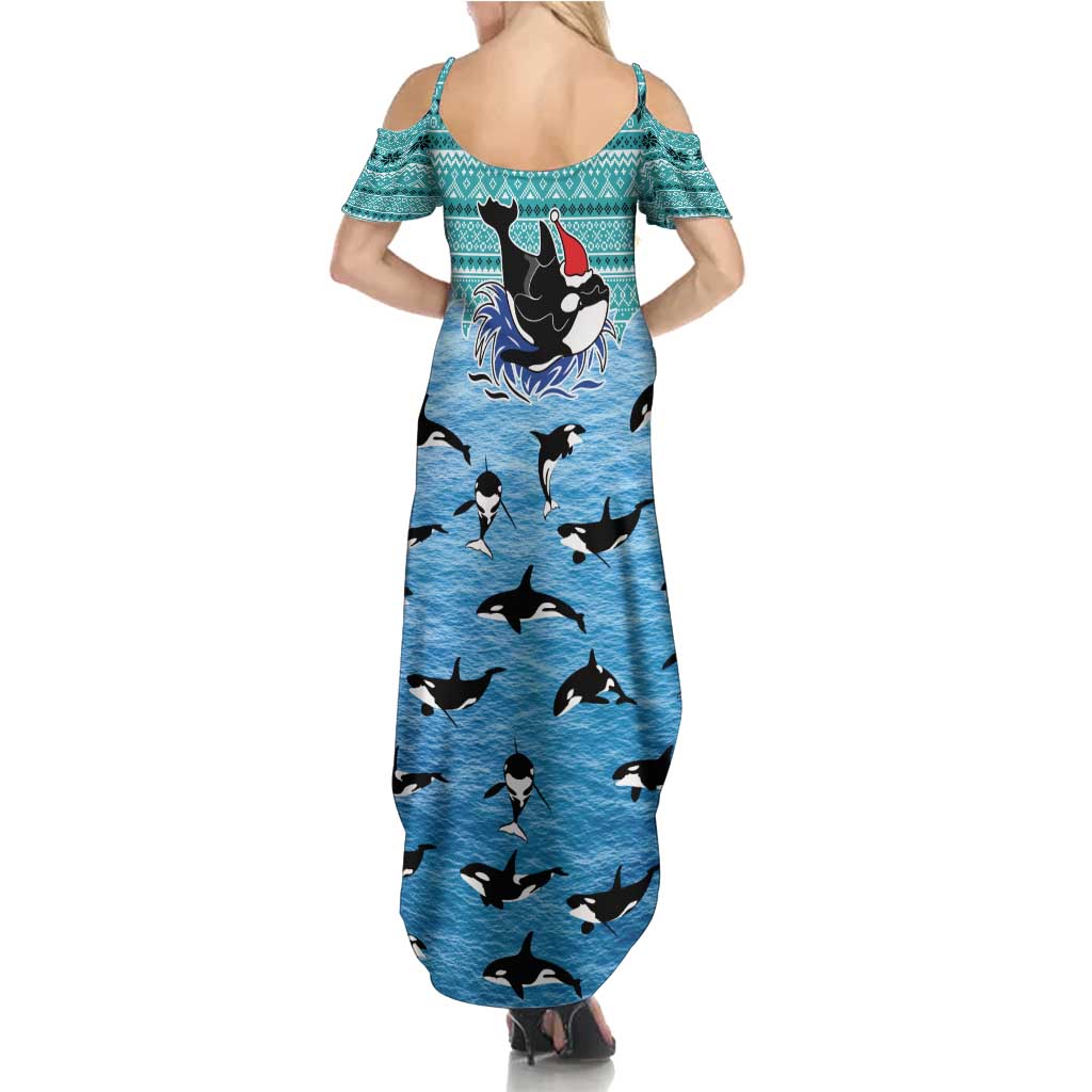 Love Oracle Whale Christmas Summer Maxi Dress Xmas Holiday Patterns - Wonder Print Shop