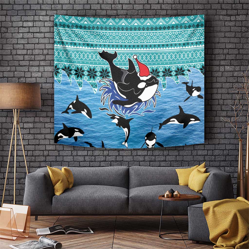 Love Oracle Whale Christmas Tapestry Xmas Holiday Patterns - Wonder Print Shop