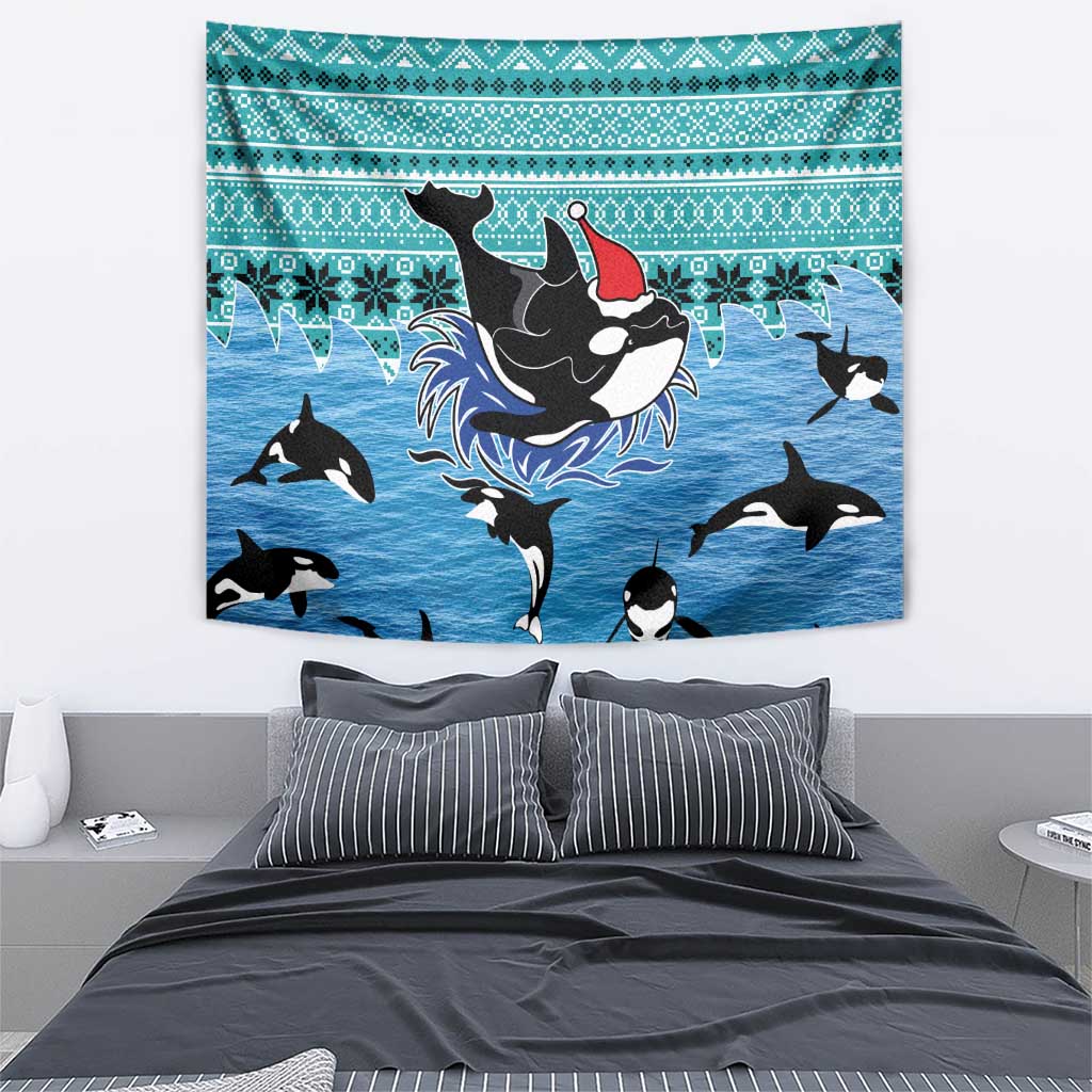 Love Oracle Whale Christmas Tapestry Xmas Holiday Patterns - Wonder Print Shop