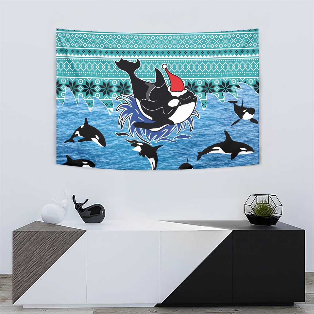 Love Oracle Whale Christmas Tapestry Xmas Holiday Patterns - Wonder Print Shop