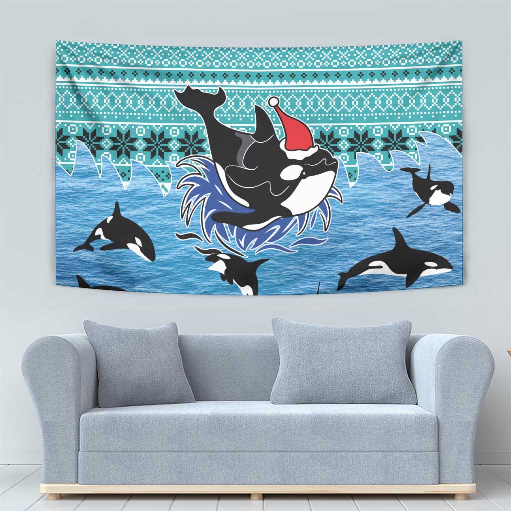 Love Oracle Whale Christmas Tapestry Xmas Holiday Patterns - Wonder Print Shop