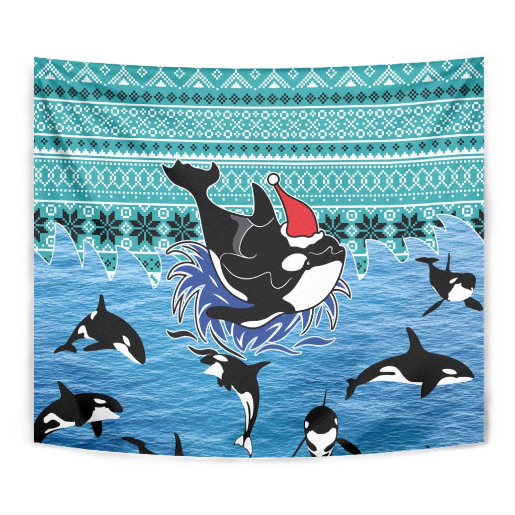 Love Oracle Whale Christmas Tapestry Xmas Holiday Patterns - Wonder Print Shop