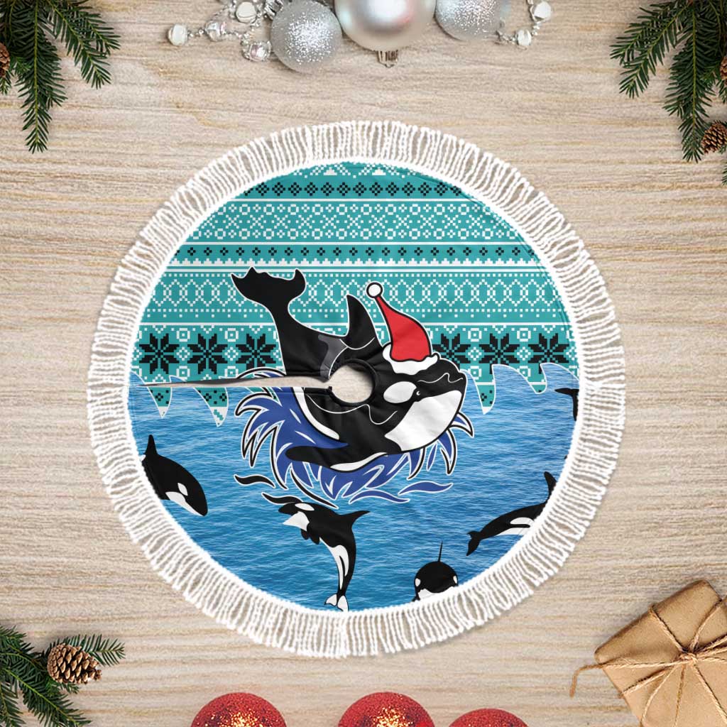 Love Oracle Whale Christmas Tree Skirt Xmas Holiday Patterns - Wonder Print Shop