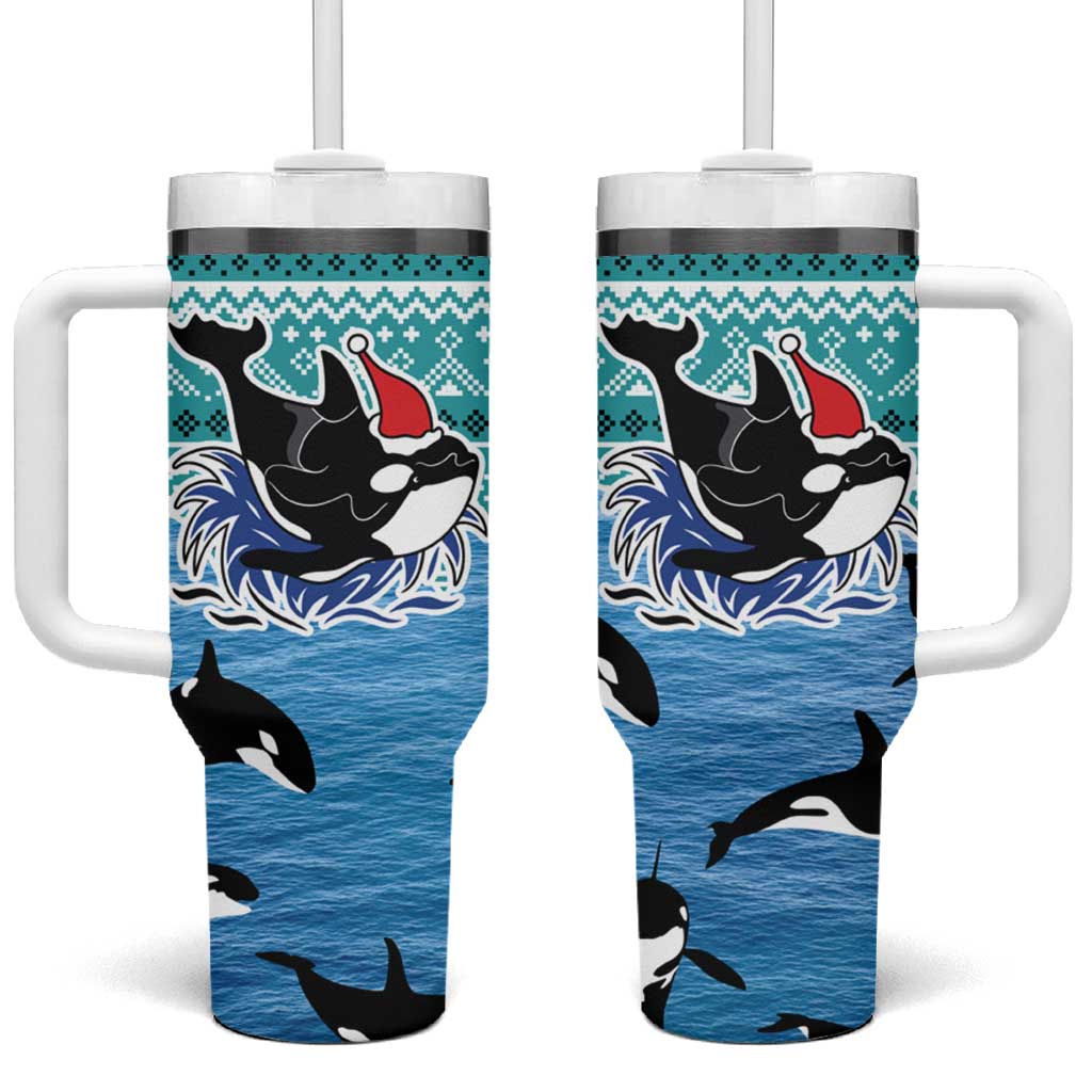 Love Oracle Whale Christmas Tumbler With Handle Xmas Holiday Patterns - Wonder Print Shop