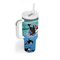 Love Oracle Whale Christmas Tumbler With Handle Xmas Holiday Patterns - Wonder Print Shop