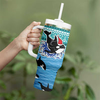 Love Oracle Whale Christmas Tumbler With Handle Xmas Holiday Patterns - Wonder Print Shop