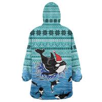 Love Oracle Whale Christmas Wearable Blanket Hoodie Xmas Holiday Patterns - Wonder Print Shop