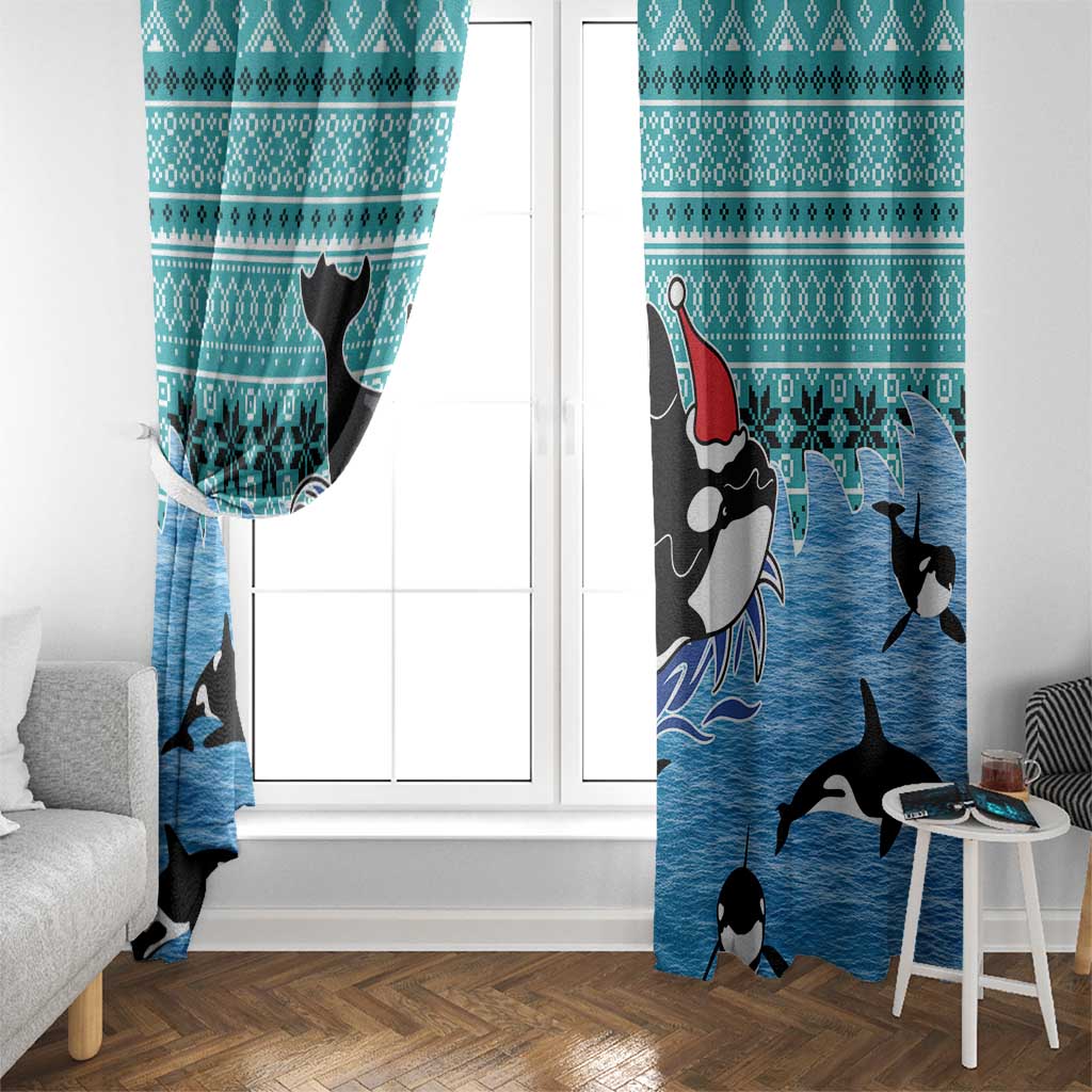 Love Oracle Whale Christmas Window Curtain Xmas Holiday Patterns - Wonder Print Shop