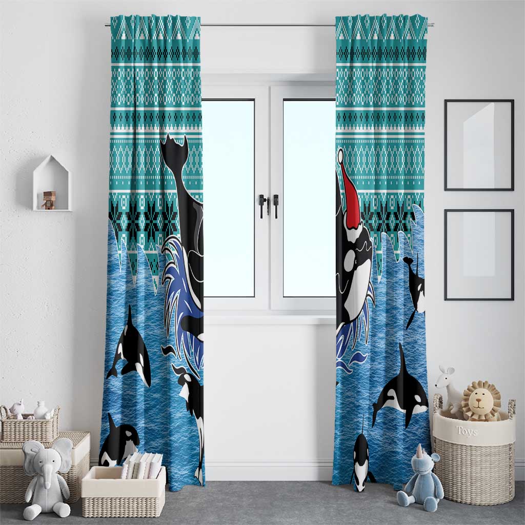Love Oracle Whale Christmas Window Curtain Xmas Holiday Patterns - Wonder Print Shop