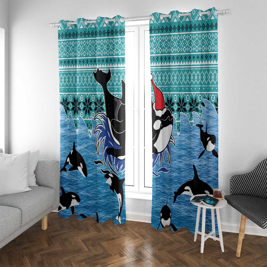 Love Oracle Whale Christmas Window Curtain Xmas Holiday Patterns - Wonder Print Shop