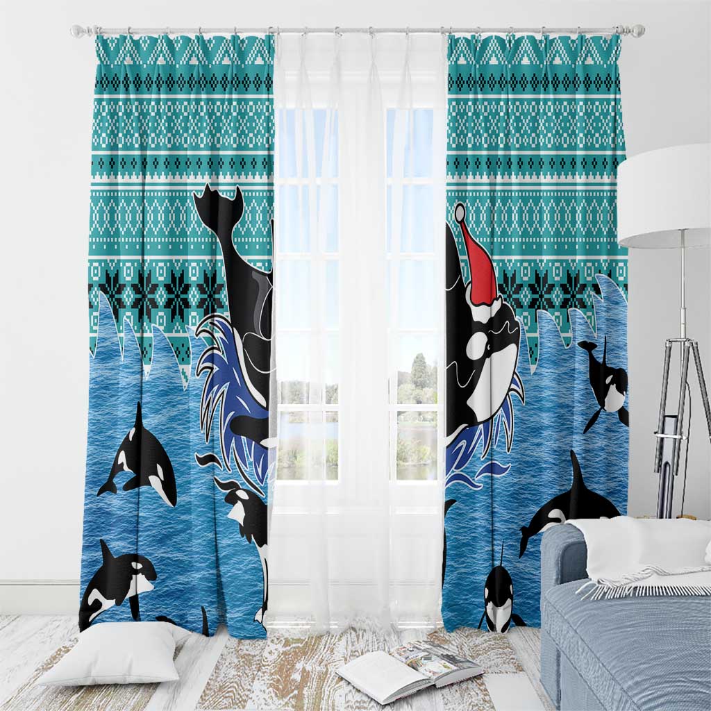 Love Oracle Whale Christmas Window Curtain Xmas Holiday Patterns - Wonder Print Shop