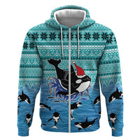 Love Oracle Whale Christmas Zip Hoodie Xmas Holiday Patterns - Wonder Print Shop