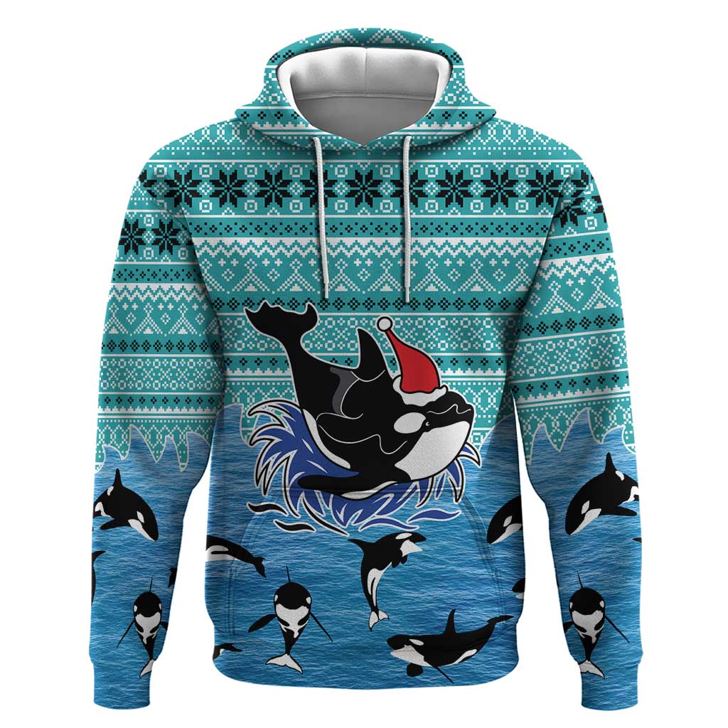 Love Oracle Whale Christmas Zip Hoodie Xmas Holiday Patterns - Wonder Print Shop