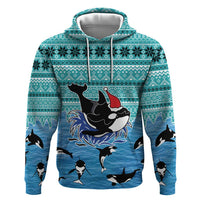 Love Oracle Whale Christmas Zip Hoodie Xmas Holiday Patterns - Wonder Print Shop