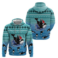 Love Oracle Whale Christmas Zip Hoodie Xmas Holiday Patterns - Wonder Print Shop