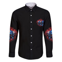 I Have 3 Sides 3 Skulls Family Matching Long Sleeve Bodycon Dress and Hawaiian Shirt - Wonder Print Shop