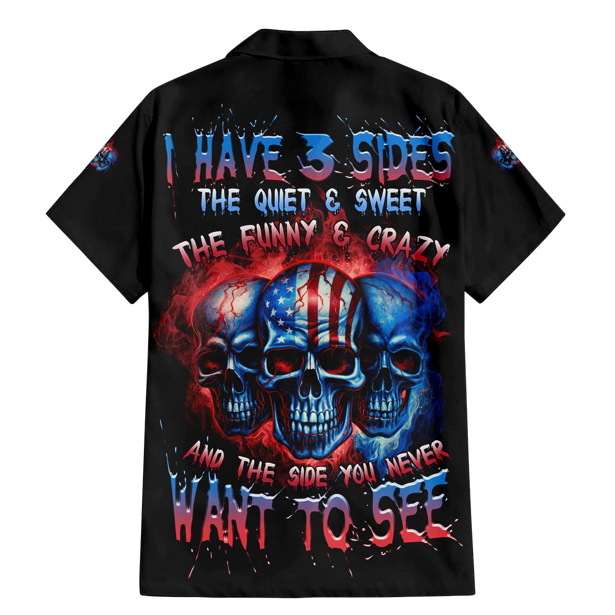 I Have 3 Sides 3 Skulls Family Matching Mermaid Dress and Hawaiian Shirt - Wonder Print Shop