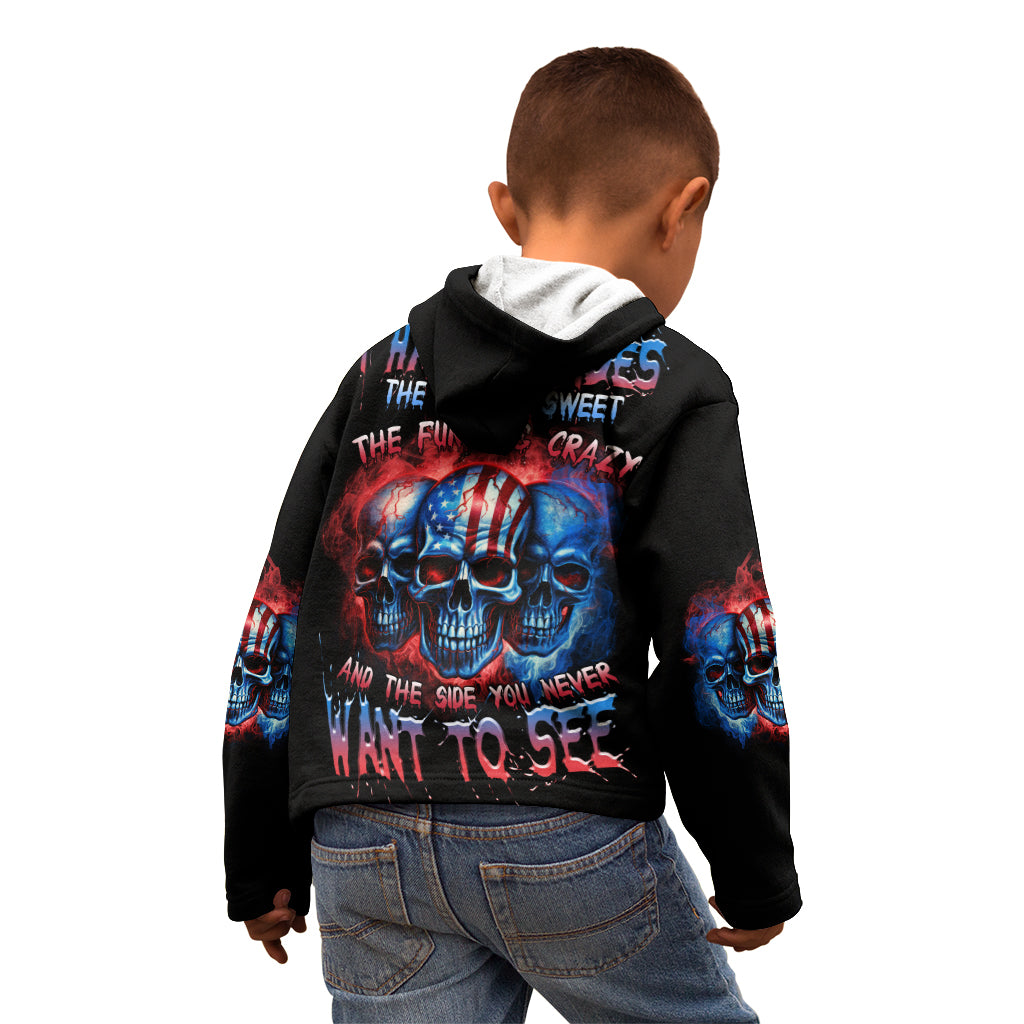 I Have 3 Sides 3 Skulls Kid Hoodie - Wonder Print Shop