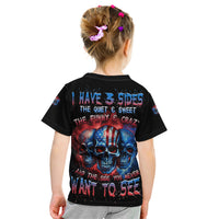I Have 3 Sides 3 Skulls Kid T Shirt - Wonder Print Shop
