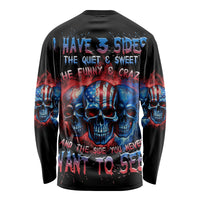 I Have 3 Sides 3 Skulls Long Sleeve Shirt - Wonder Print Shop