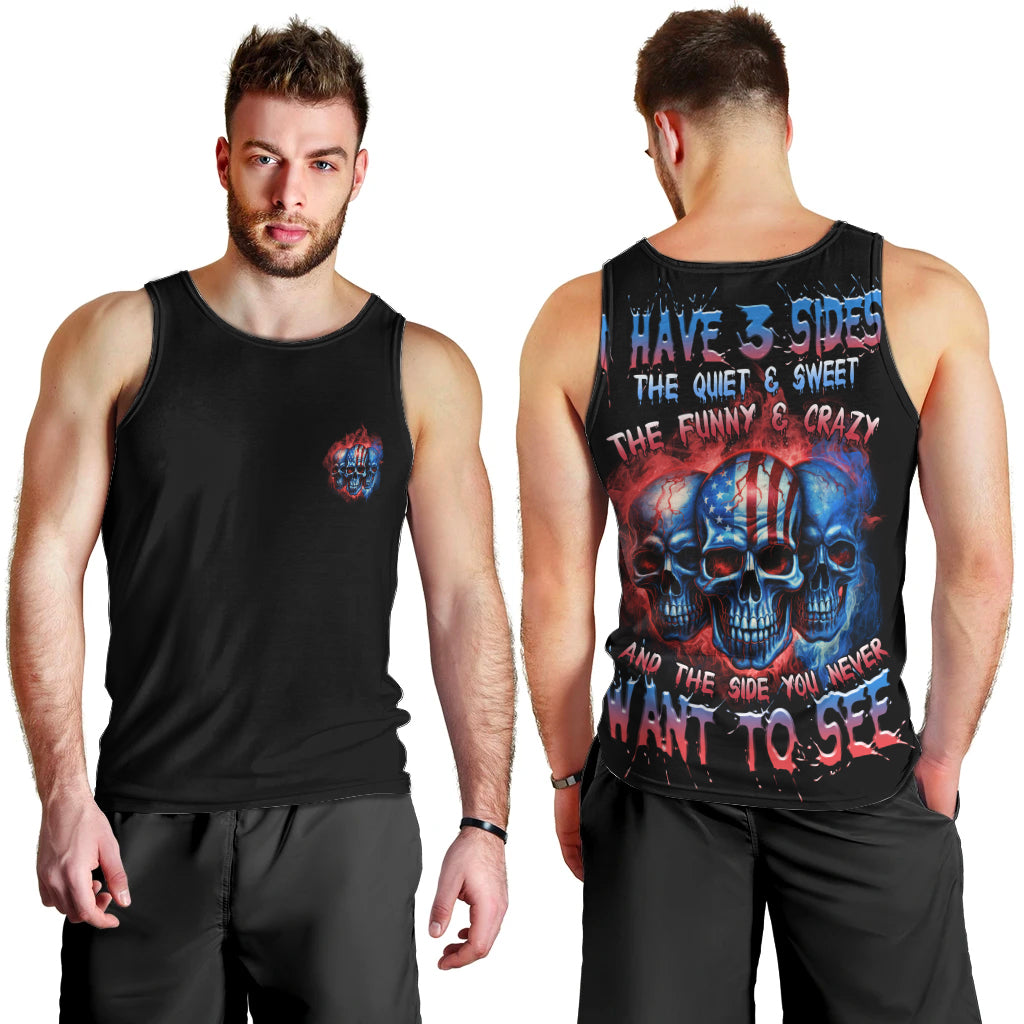 I Have 3 Sides 3 Skulls Men Tank Top - Wonder Print Shop