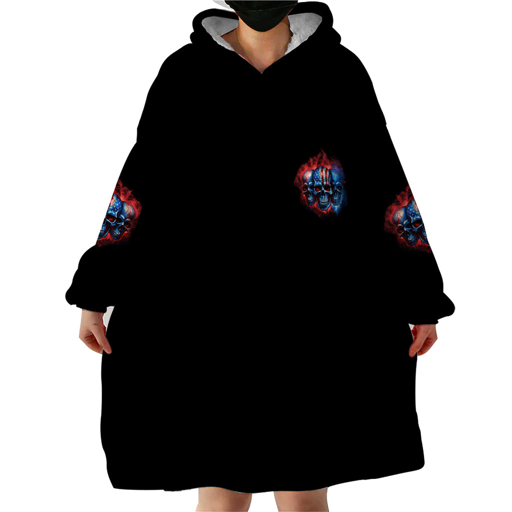 I Have 3 Sides 3 Skulls Wearable Blanket Hoodie - Wonder Print Shop