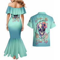 Judge Me When You're Perfect Couples Matching Mermaid Dress and Hawaiian Shirt - Wonder Print Shop