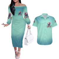 Judge Me When You're Perfect Couples Matching Off The Shoulder Long Sleeve Dress and Hawaiian Shirt - Wonder Print Shop