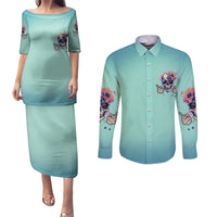 Judge Me When You're Perfect Couples Matching Puletasi Dress and Long Sleeve Button Shirt - Wonder Print Shop