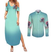 Judge Me When You're Perfect Couples Matching Summer Maxi Dress and Long Sleeve Button Shirt - Wonder Print Shop