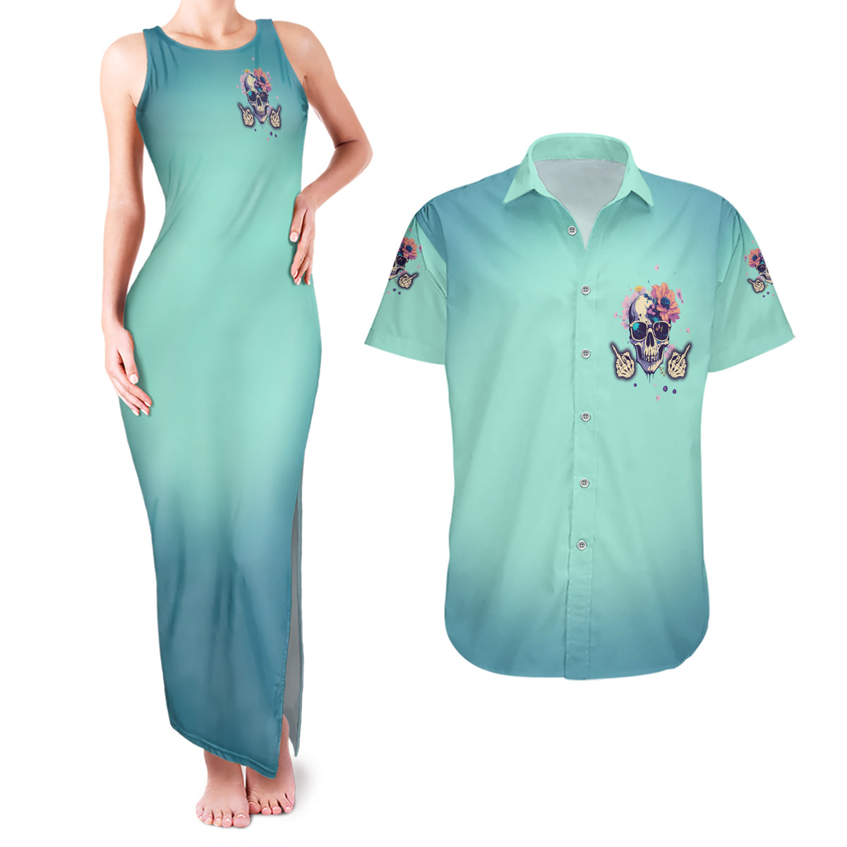 Judge Me When You're Perfect Couples Matching Tank Maxi Dress and Hawaiian Shirt - Wonder Print Shop