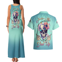 Judge Me When You're Perfect Couples Matching Tank Maxi Dress and Hawaiian Shirt - Wonder Print Shop