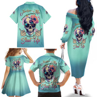 Judge Me When You're Perfect Family Matching Off Shoulder Long Sleeve Dress and Hawaiian Shirt - Wonder Print Shop