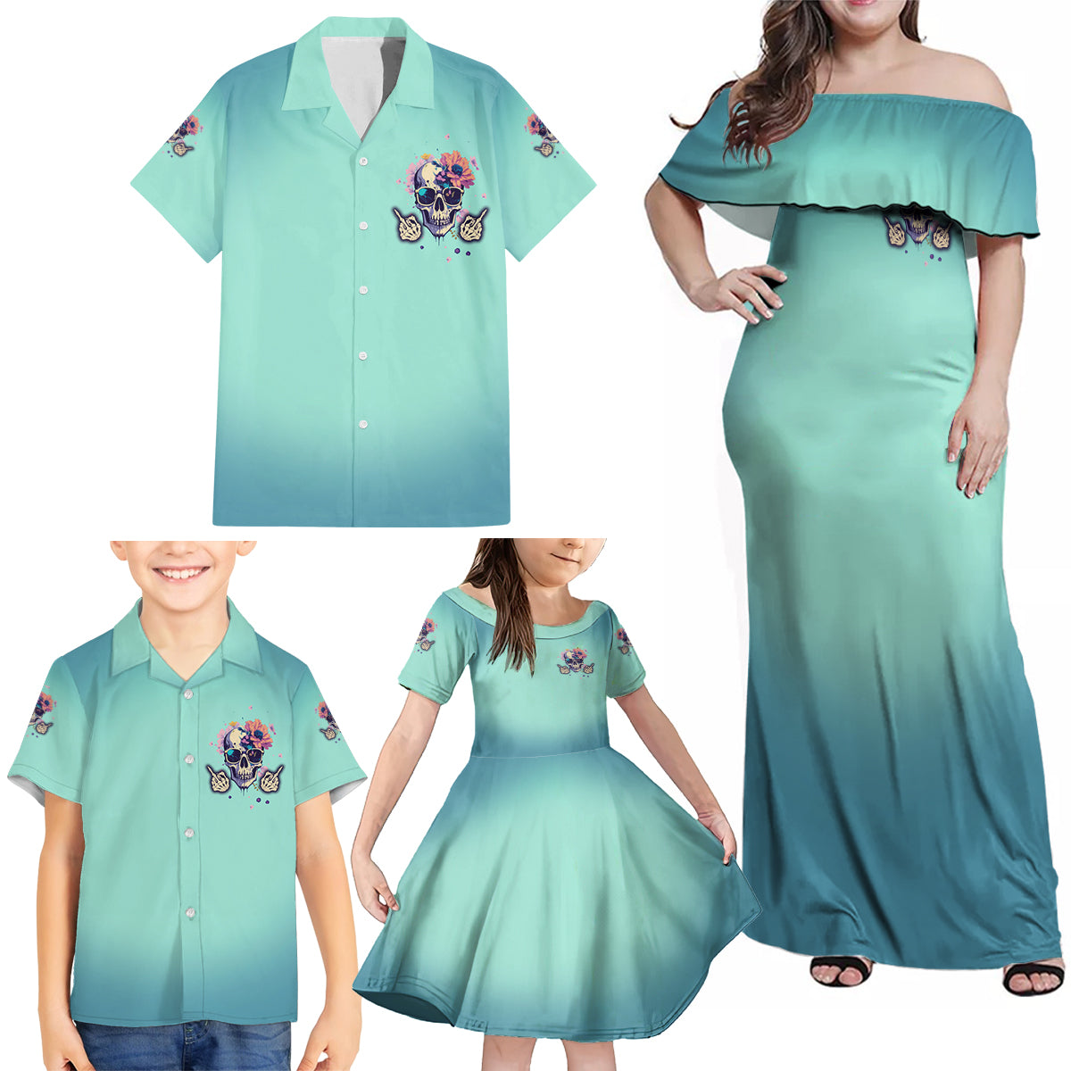 Judge Me When You're Perfect Family Matching Off Shoulder Maxi Dress and Hawaiian Shirt - Wonder Print Shop