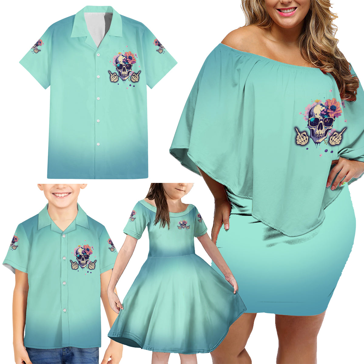 Judge Me When You're Perfect Family Matching Off Shoulder Short Dress and Hawaiian Shirt - Wonder Print Shop