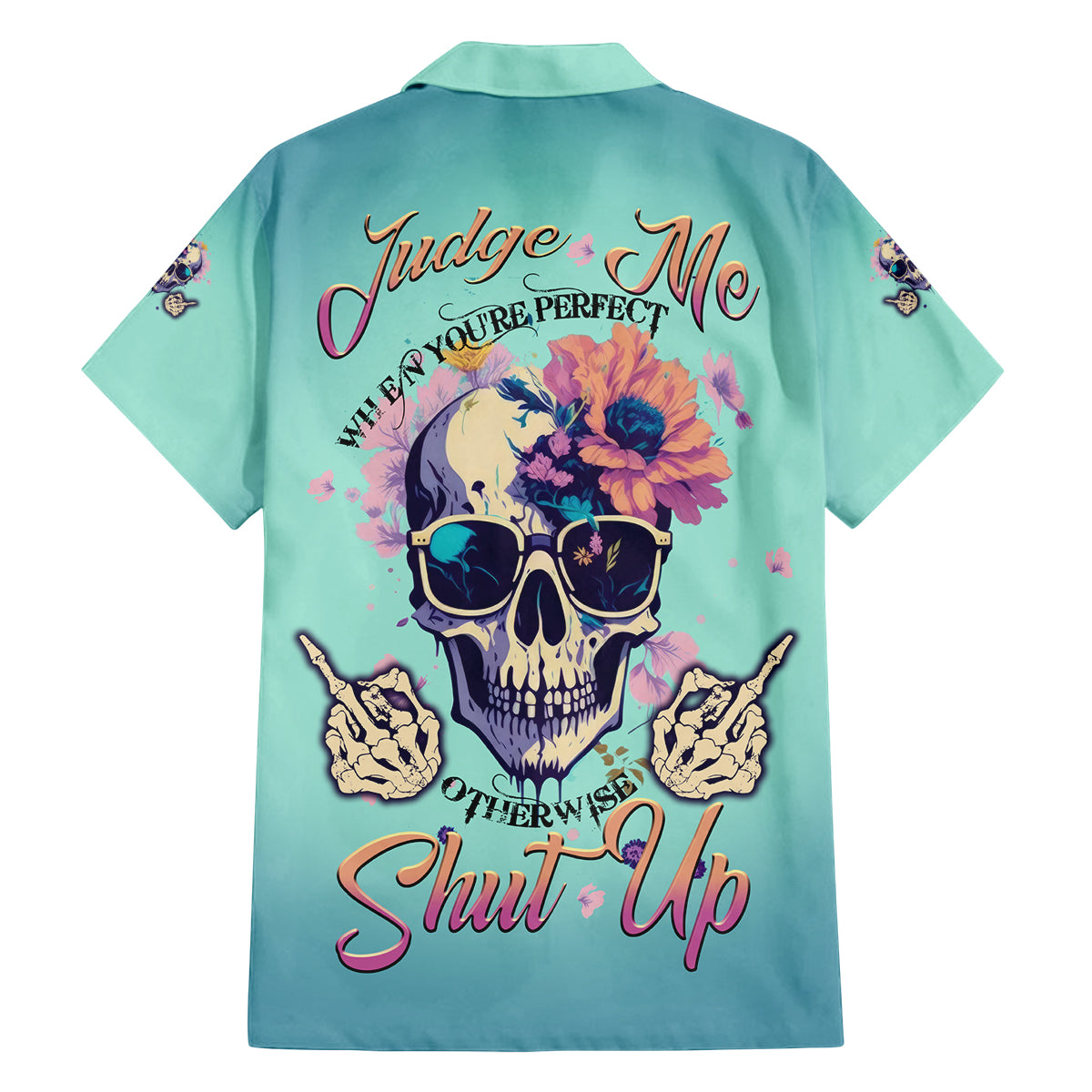 Judge Me When You're Perfect Family Matching Off Shoulder Short Dress and Hawaiian Shirt - Wonder Print Shop