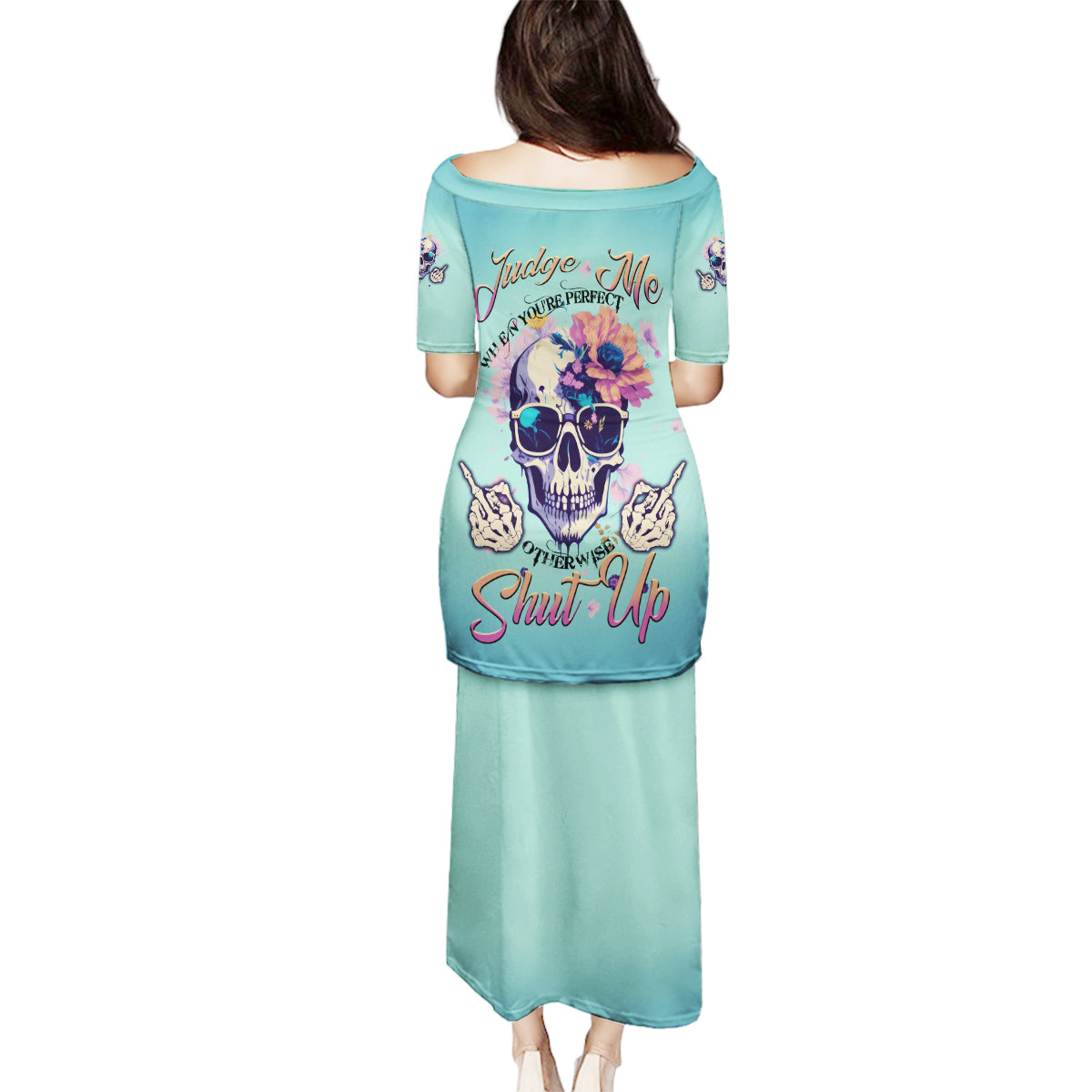 Judge Me When You're Perfect Family Matching Puletasi Dress and Hawaiian Shirt - Wonder Print Shop