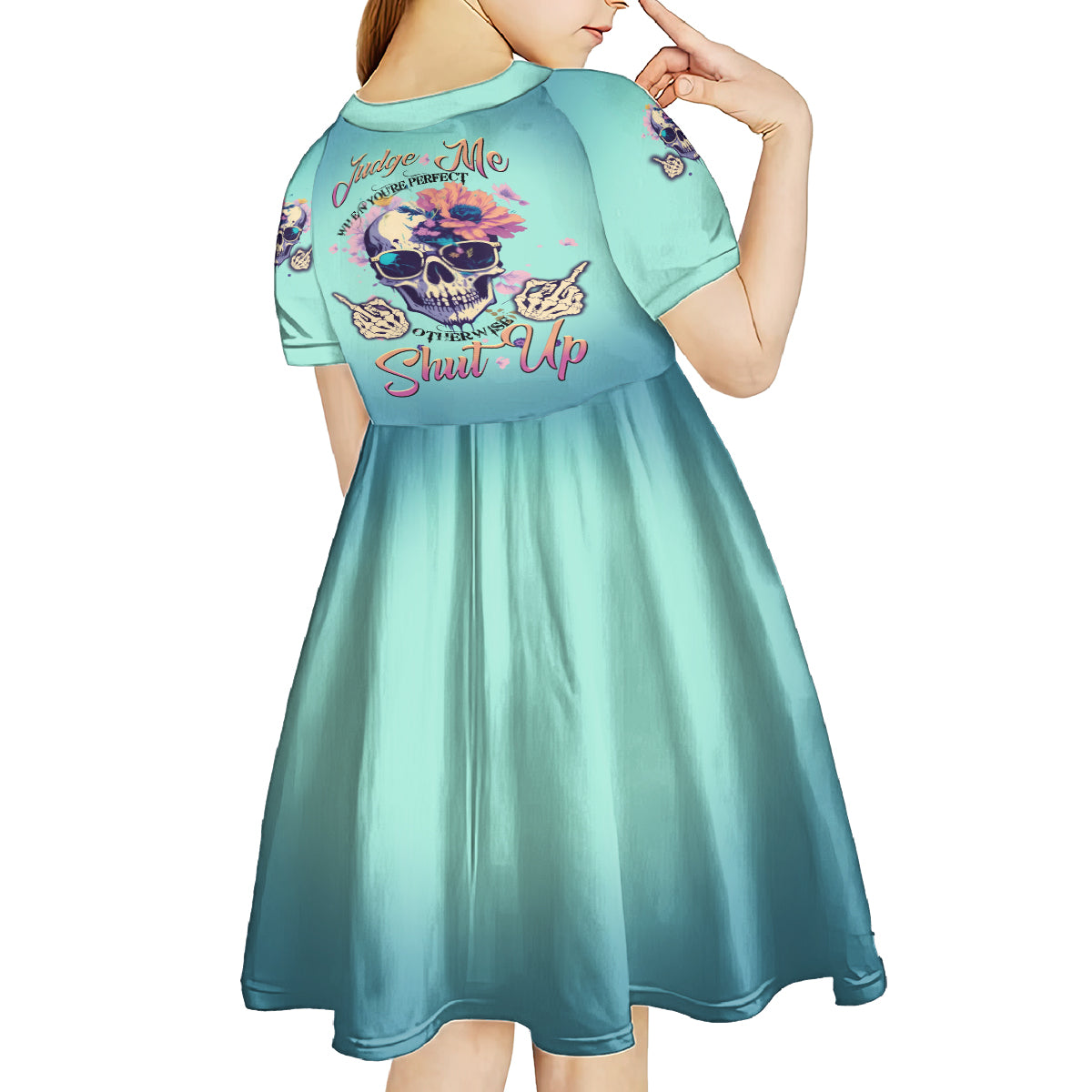 Judge Me When You're Perfect Kid Short Sleeve Dress - Wonder Print Shop