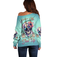 Judge Me When You're Perfect Off Shoulder Sweater - Wonder Print Shop