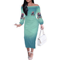 Judge Me When You're Perfect Off The Shoulder Long Sleeve Dress - Wonder Print Shop
