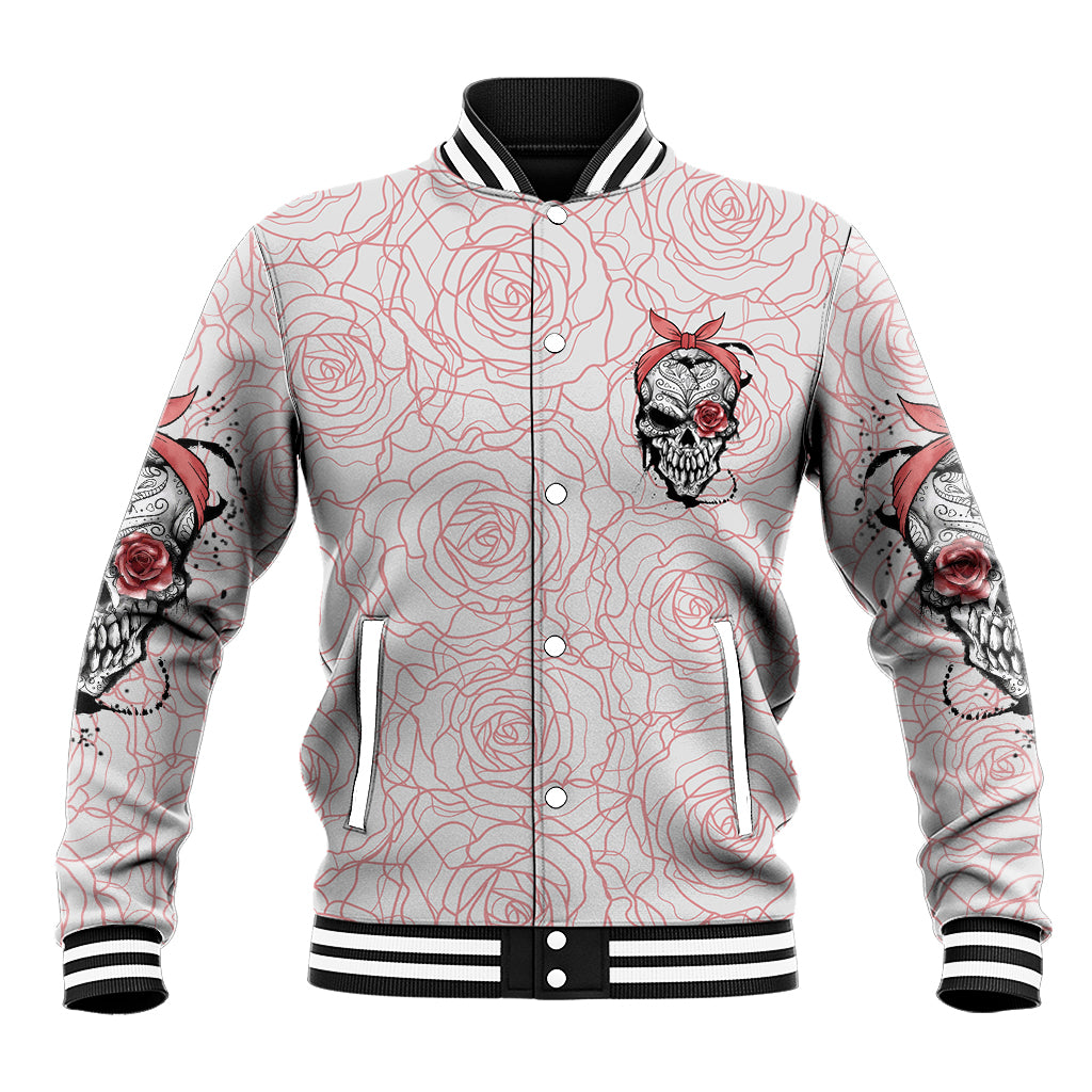 Warning Kinda Crazy Tattooed Girl Rose Baseball Jacket - Wonder Print Shop