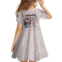 Warning Kinda Crazy Tattooed Girl Rose Family Matching Long Sleeve Bodycon Dress and Hawaiian Shirt - Wonder Print Shop