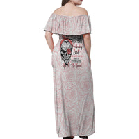 Warning Kinda Crazy Tattooed Girl Rose Family Matching Off Shoulder Maxi Dress and Hawaiian Shirt - Wonder Print Shop