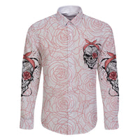 Warning Kinda Crazy Tattooed Girl Rose Family Matching Short Sleeve Bodycon Dress and Hawaiian Shirt - Wonder Print Shop