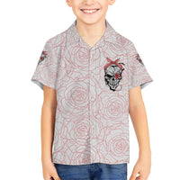 Warning Kinda Crazy Tattooed Girl Rose Family Matching Short Sleeve Bodycon Dress and Hawaiian Shirt - Wonder Print Shop