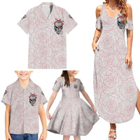 Warning Kinda Crazy Tattooed Girl Rose Family Matching Summer Maxi Dress and Hawaiian Shirt - Wonder Print Shop